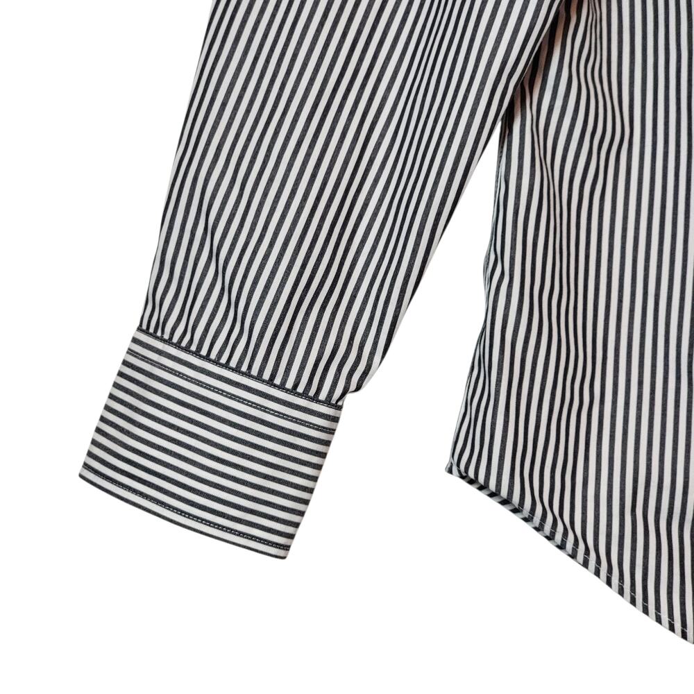 Ralph Lauren Non Iron Black White Stripe Button Down Shirt PL Classic Workwear - Picture 6 of 12